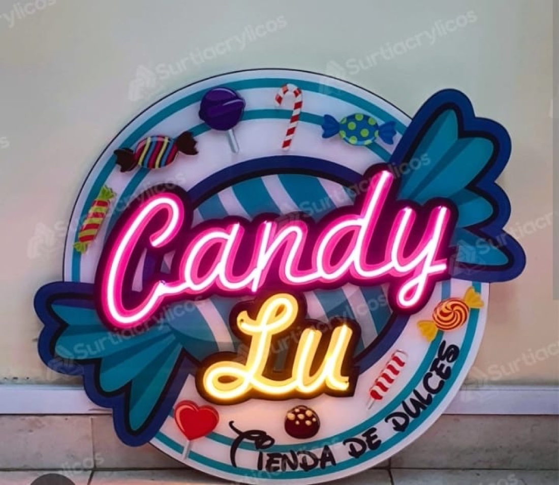 Candy Lu - Tienda de Dulces - Neón LED + corpóreo