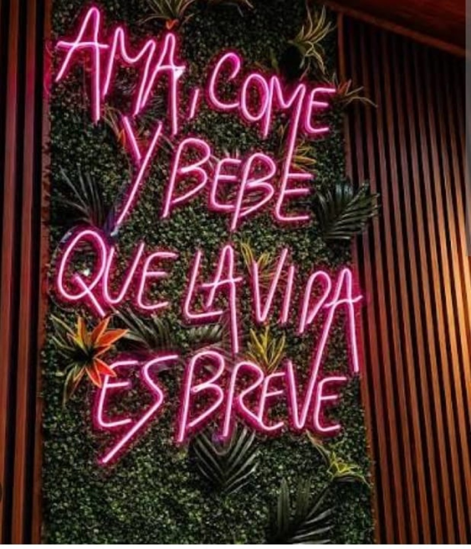 Ama, come y bebe - Neón flex decorativo