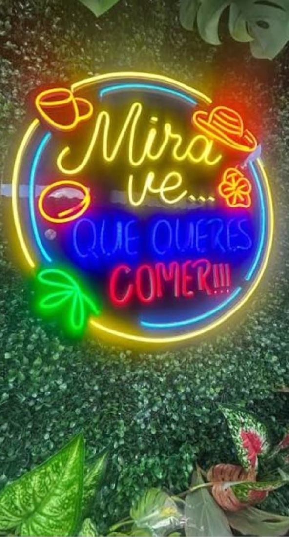 Mira ve... qué quieres comer - Neón flex multicolor