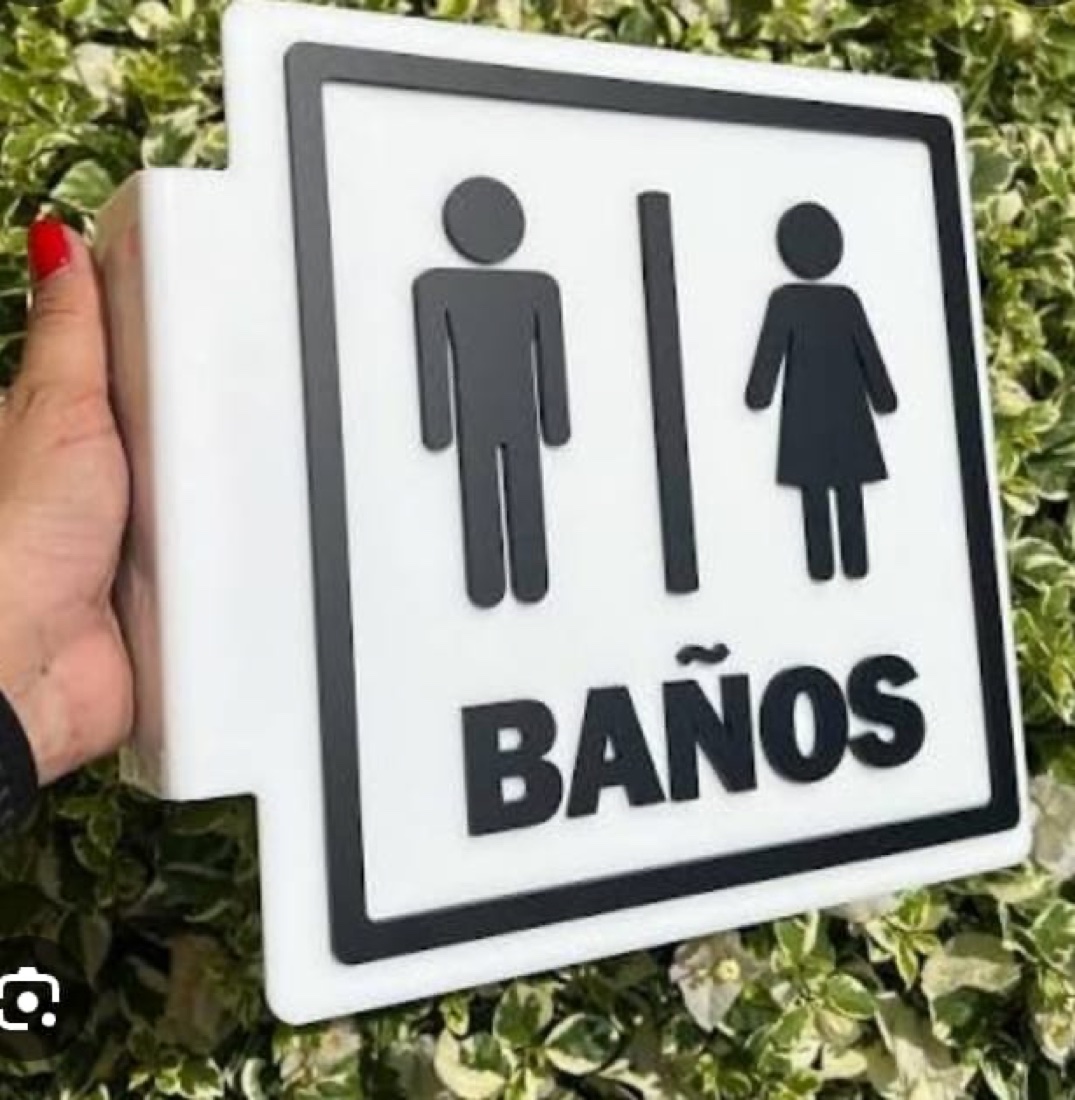 Pictograma de baños - Señalética acrílica 3D